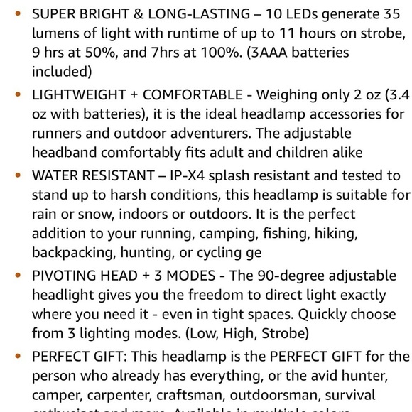 lewis N Clark Led Headlamp - Picture 2 of 2